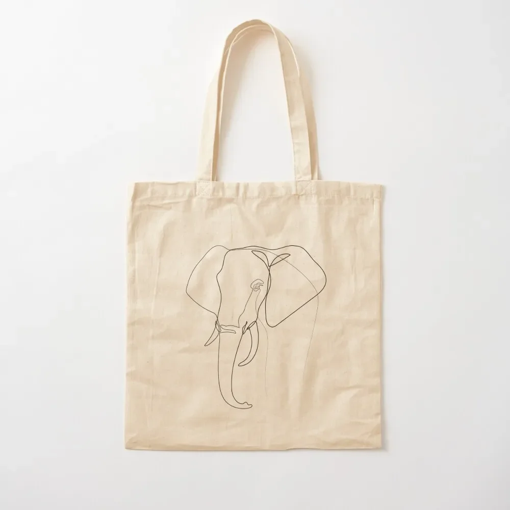 

One Line Elephant Tote Bag shopping cart bags Canvas Tote Bag