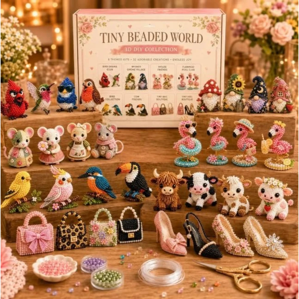 DIY 3D Creative Bead Embroidery Kits Complete Accessories Bead Embroidery Set Beadwork Crafts Kit for Adults Teens Beginners
