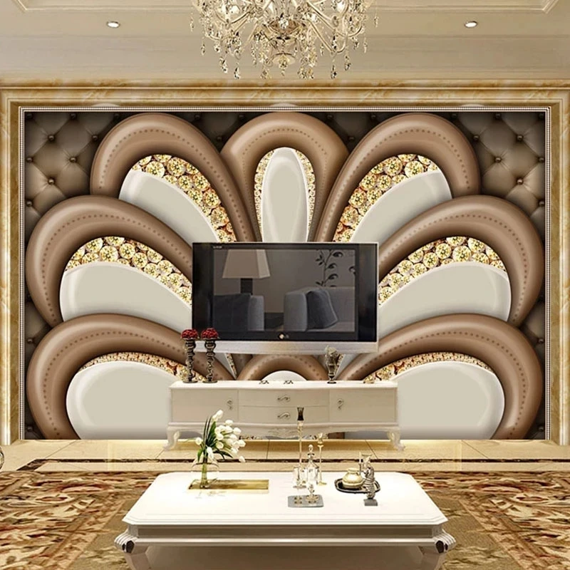 Custom 3D Wallpaper European Diamond Soft Pack Jewelry Mural Luxury Bedroom Living room sofa TV background wall restaurant Hotel