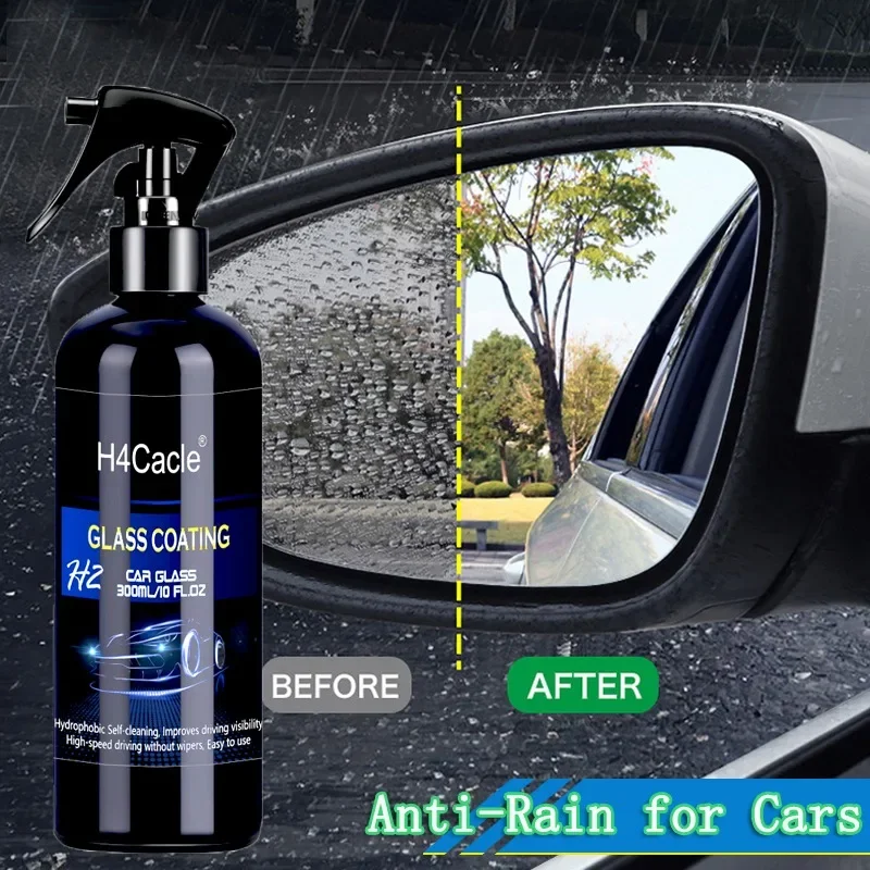 H2 Automotive Glass Anti-fog Spray Rainproof Agent Rearview Mirror Coating Spray Long-lasting Water Repellent Protective Film