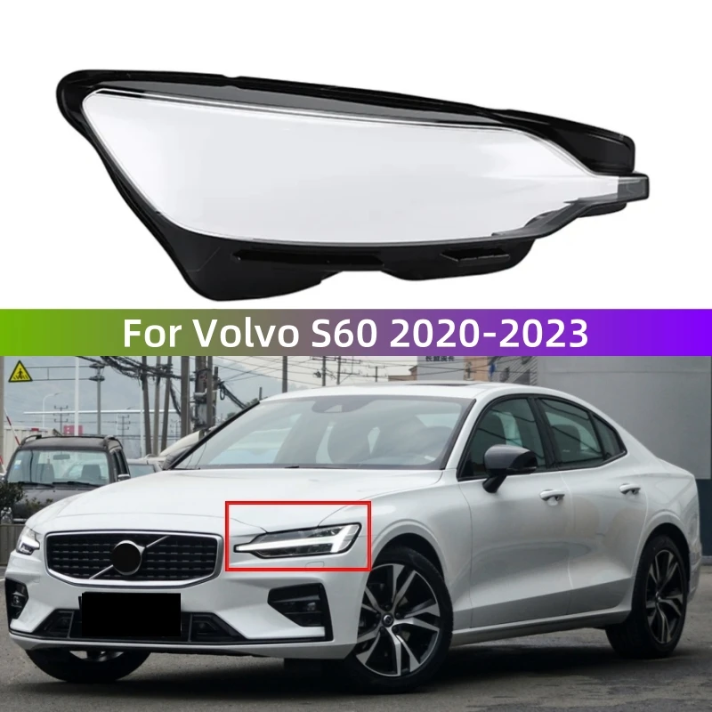 

Для Volvo S60 2020 2021 2022 2023, автомобильные аксессуары, крышка передней лампы, замена оригинального объектива