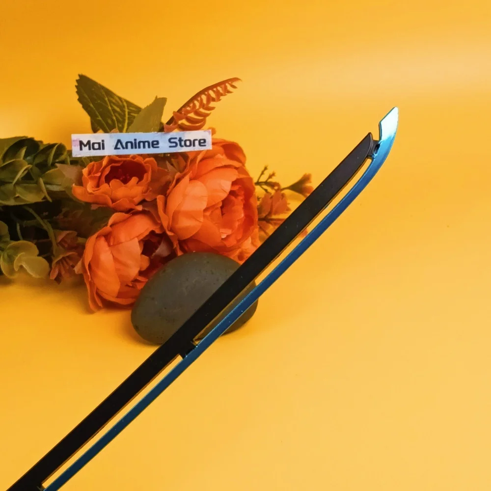 8.6인치 사이버펑크 메탈 블레이드 스틸 애니메이션 칼 카타나 실물 크기 카타나 오리지널 세이버 닌자 다마스커스 검 무딘 장난감 선물