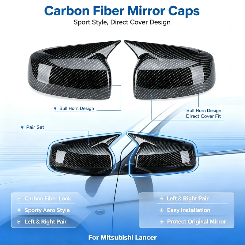 Suitable for Mitsubishi Lancer horn rearview mirror cover horn 2013-2016