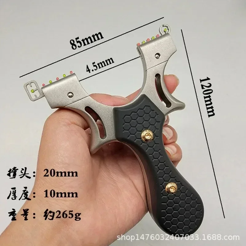Imagem -03 - High Precision Metal Slingshot para Caça Aim Assist Tiro Simples Skin Band Pacote Kit ao ar Livre