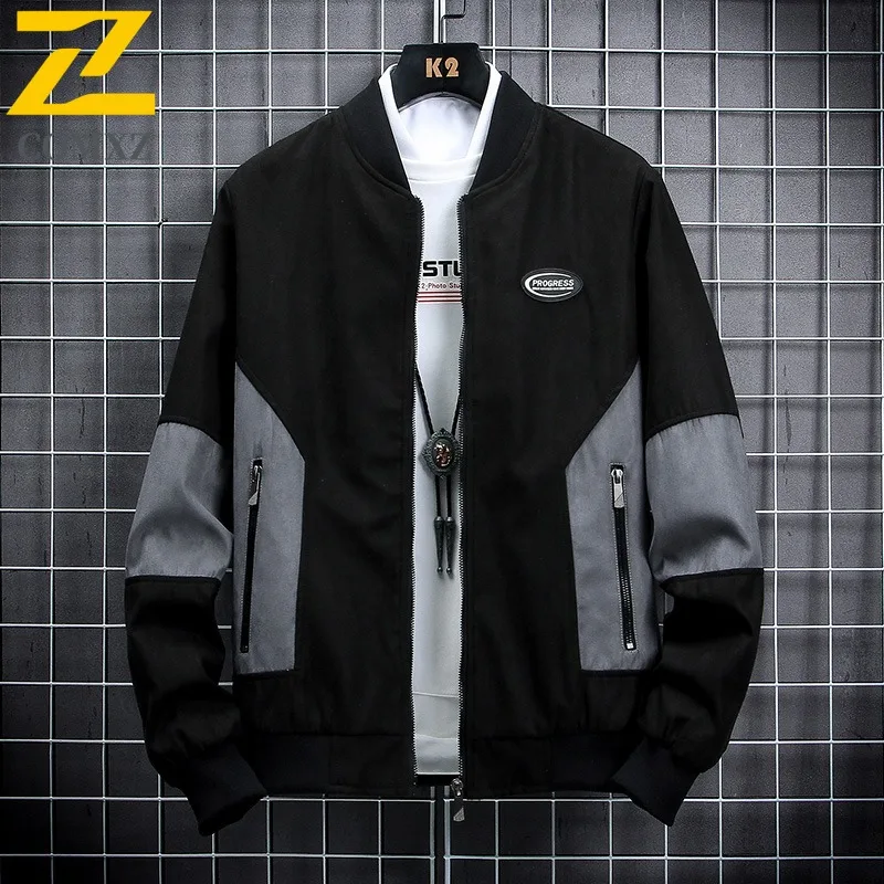 COMXZ Men Windbreaker Jacket Korean Style Travel Fishing Simple Breathable Camping Biker Jacket Casual Walking Hiking Overcoat