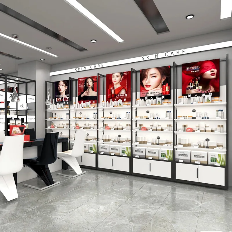 Custom. Cosmetic Display Cabinet Customizable Skincare Counter Beauty Store Display Rack Beauty Salon Product Display Cabinet Sh