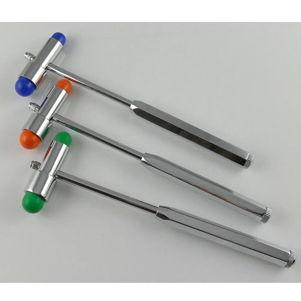 Multifunction Double-headed Plexor T-Shaped Reflex Hammer Diagnosis and Testing Hammers with Needle and Brush (Blue)