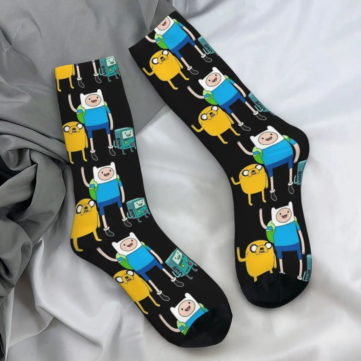 Adventure Time Stockings Women Men Finn Jake BMO Socks Quality Funny Socks Winter Cycling Anti-Slip Design Socks Gift