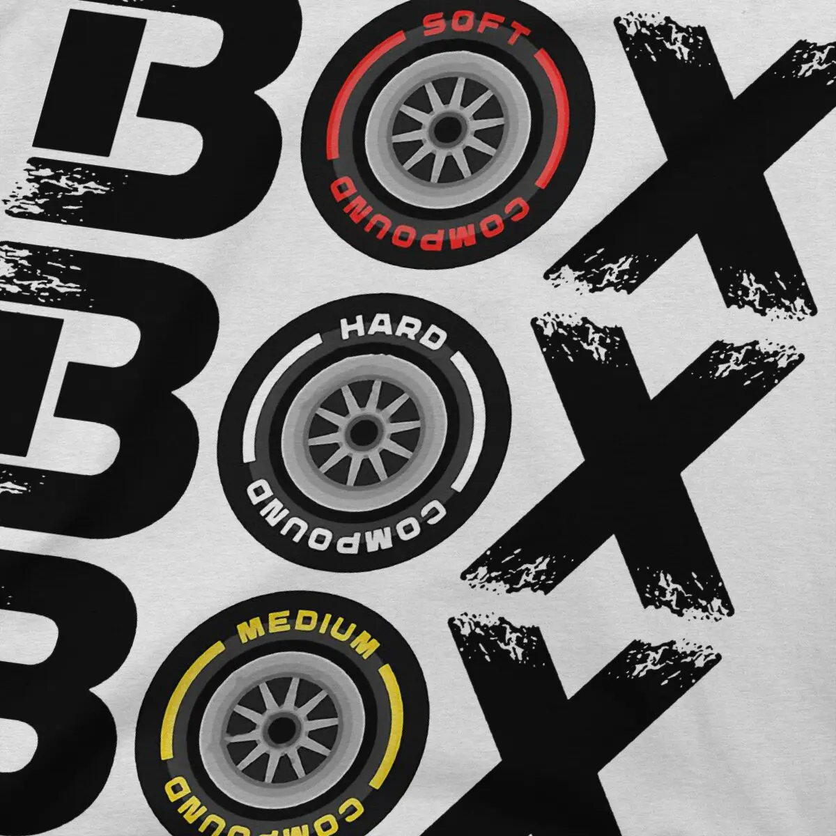 Box Box Box F1 Tyre Compound F1 Formula 1 T Shirt Graphic Crewneck TShirt Polyester Short Sleeve