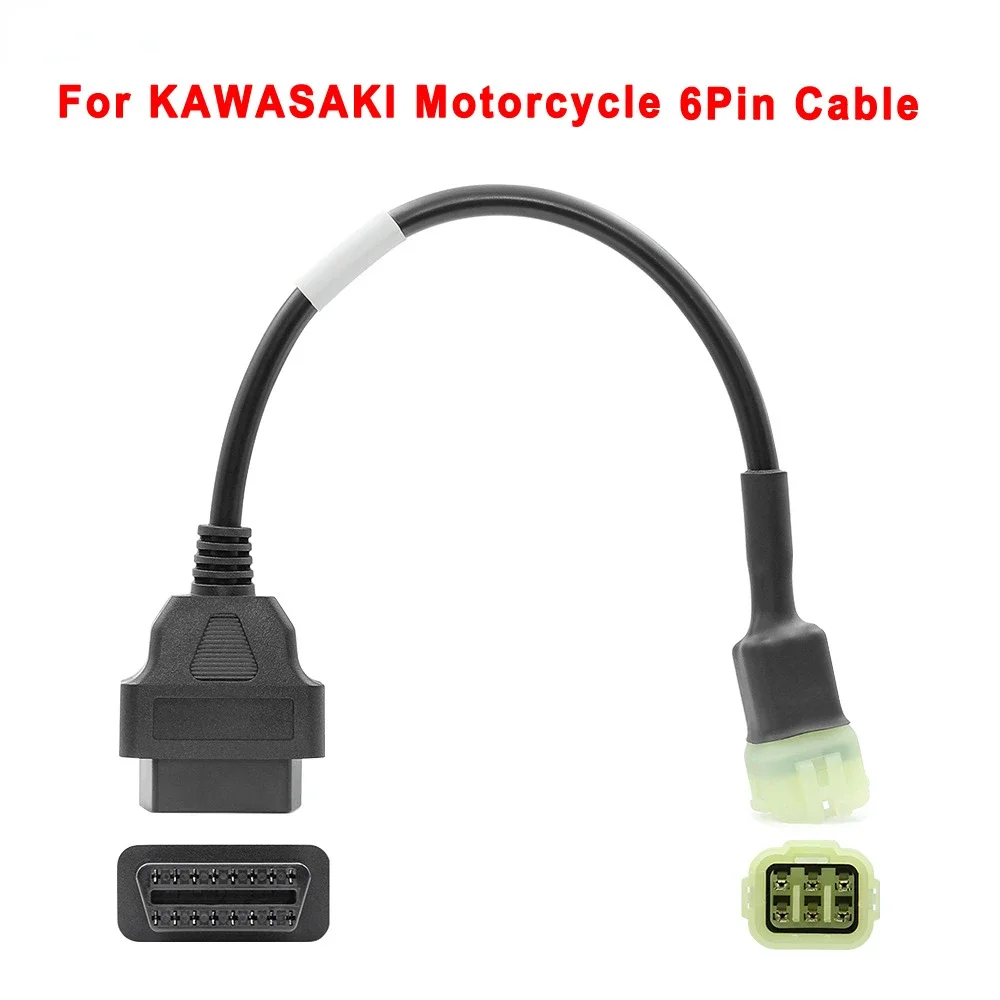 

OBD To 6 Pin for Kawasaki Motorcycle Plug Cable Diagnostic Cable Scanner OBD2 16 Pin Adapter