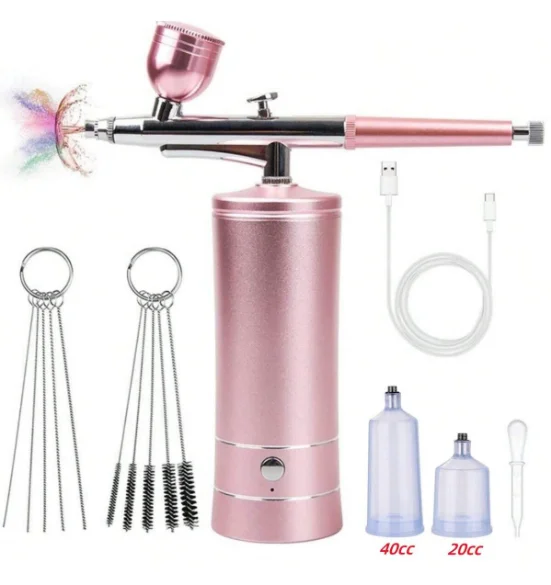 Airbrush Nail Art Painting Kit with Compressor Mini Airbrush for Nail Art Cake Painting Portable Hand Sprayer Gun Airbrush Nail