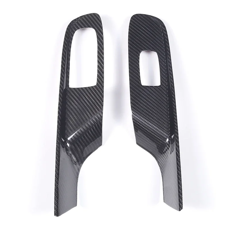 For Chevrolet Corvette C8 Z51 Z06 2020+ Car Glass Lift Decorative Frame Sticker Real Carbon Fiber Interior Accessories 2 Pcs