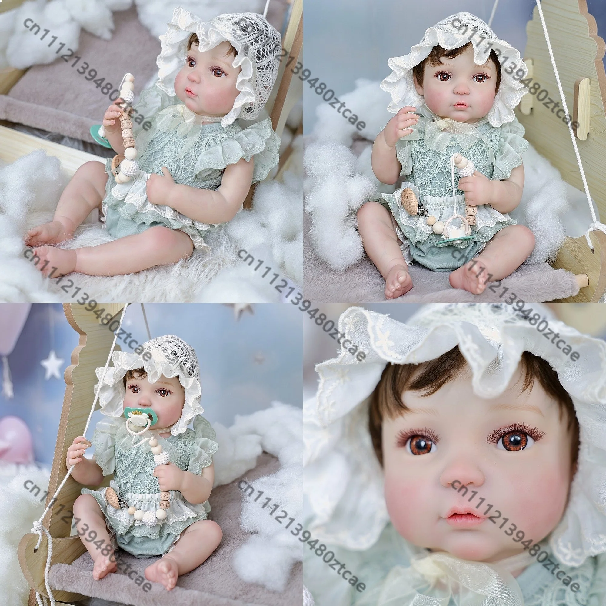 50cm Reborn Baby Doll Realistic Soft Vinyl Interactive Toy Gift for Kids Pretend Play
