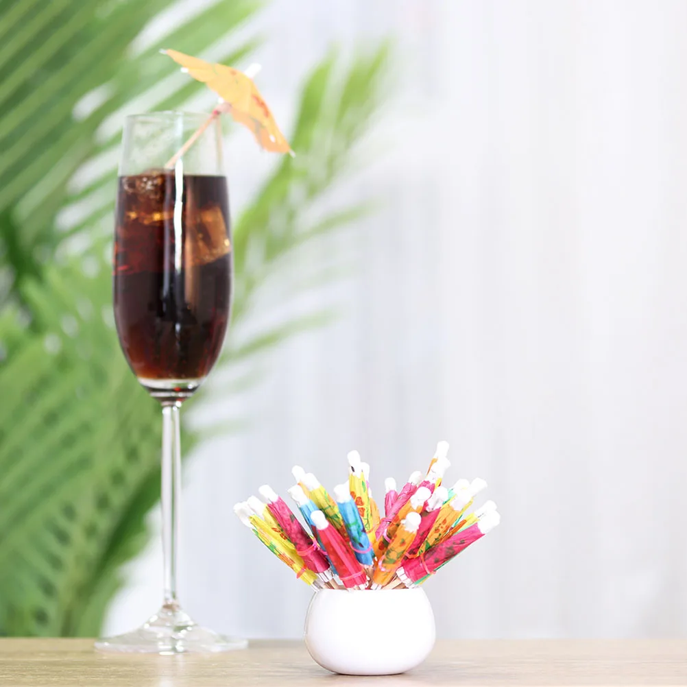 

288pcs Cocktail Sign Small Umbrella Toppers Paper Drink Picks Cake Ornament Tropical Party Supplies Parasols Mini Bar Tools