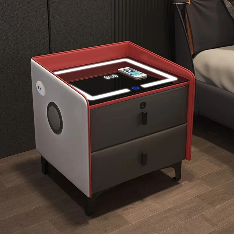 high quality Modern Finger Bedside Tle Hidden Storage RGB Light Emitting Diode Speaker Bedroom Wirele
