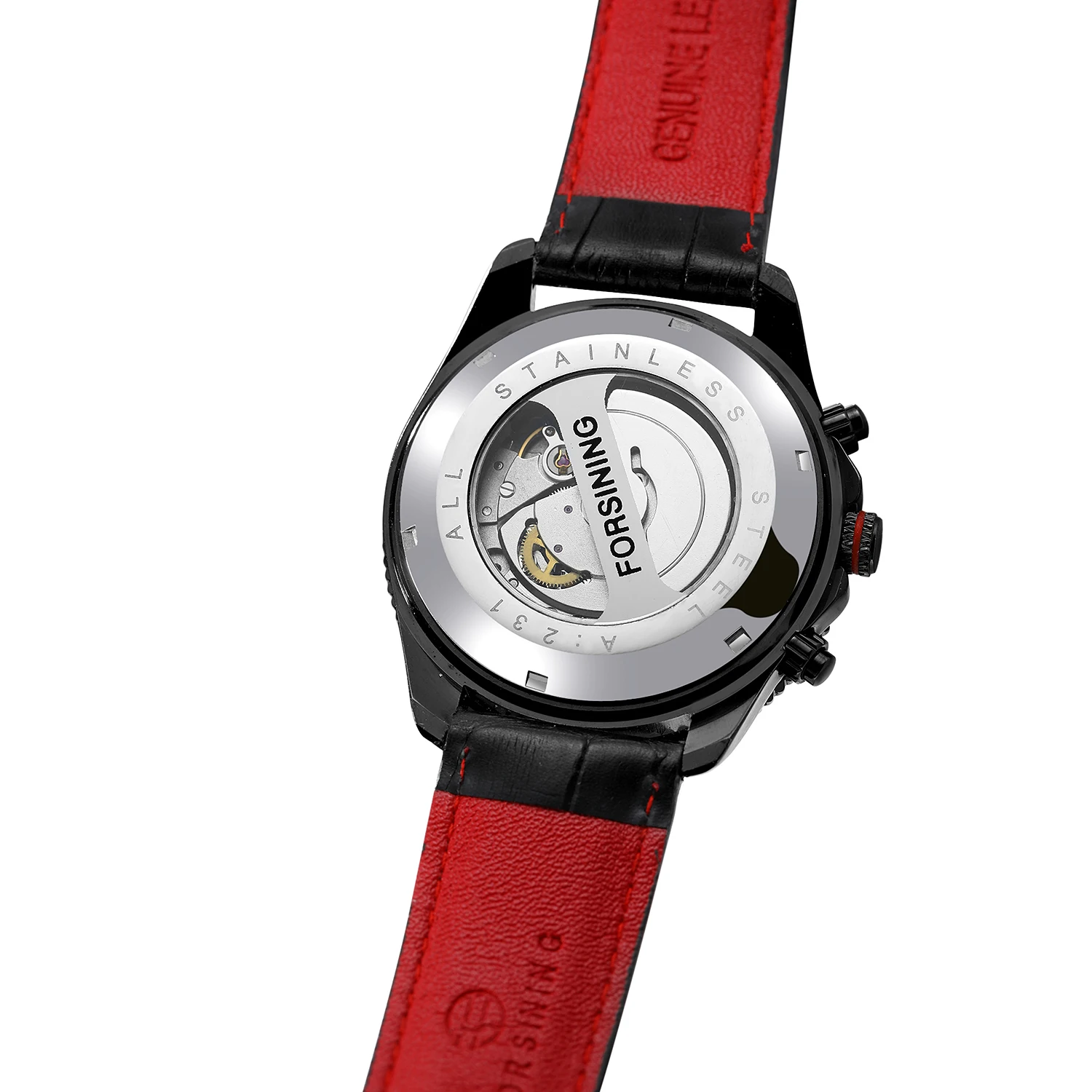 Forsining Three Dial Calendar Stainless Steel Men Mechanical Automatic Wrist Watches Top Brand Luxury Racing Sport Male Clock