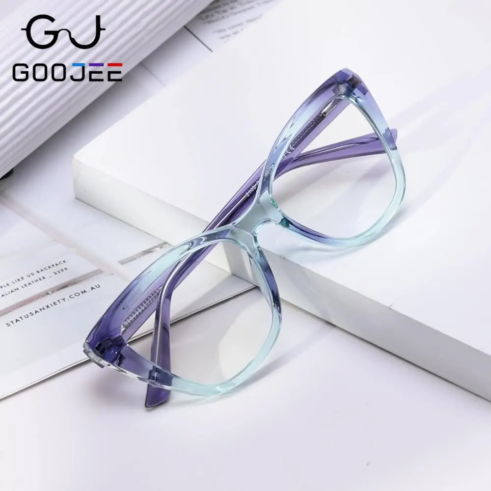 

GOOJEE New Fashion For Women Anti Blue Light Reading Glasses Myopia Hyperopia Customizable Prescription Computer Eyeglasses