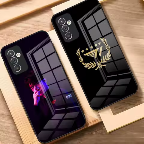 MINISO-2024 T1 Team L-Lols Lck Faker Phone Case For Samsung S24 S23 S21 S20 S22 A24 A34 A54 Glass Back Cover