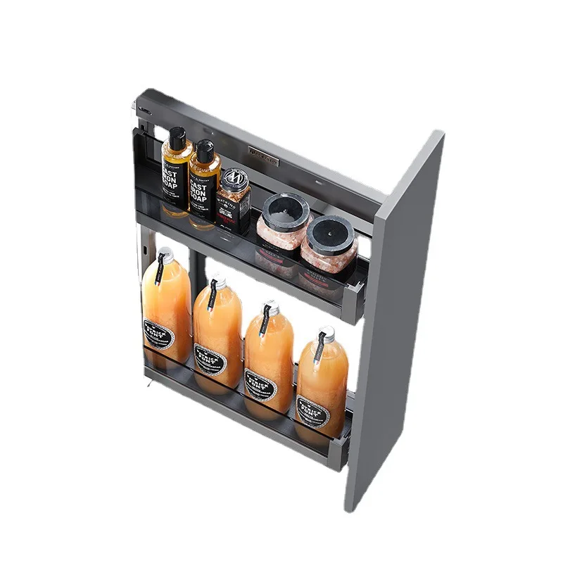 Phantom Cabinet Narrow Side Seasoning Basket Side Drawer Buffer Basket