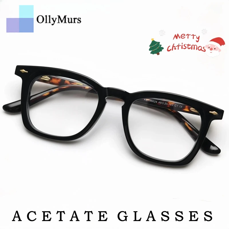 

OLLYMURS модные роскошные ацетатные очки для мужчин и женщин, дизайнерские ретро квадратные оптические очки по рецепту, оправа для очков