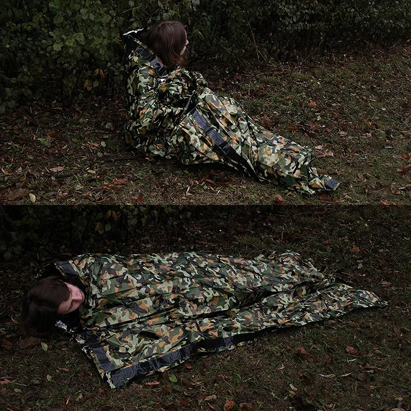 Camouflage Survival Emergency Sleeping Bag Thermal Keep Warm Waterproof Mylar Double First Aid Emergency Blanket Outdoor Camping