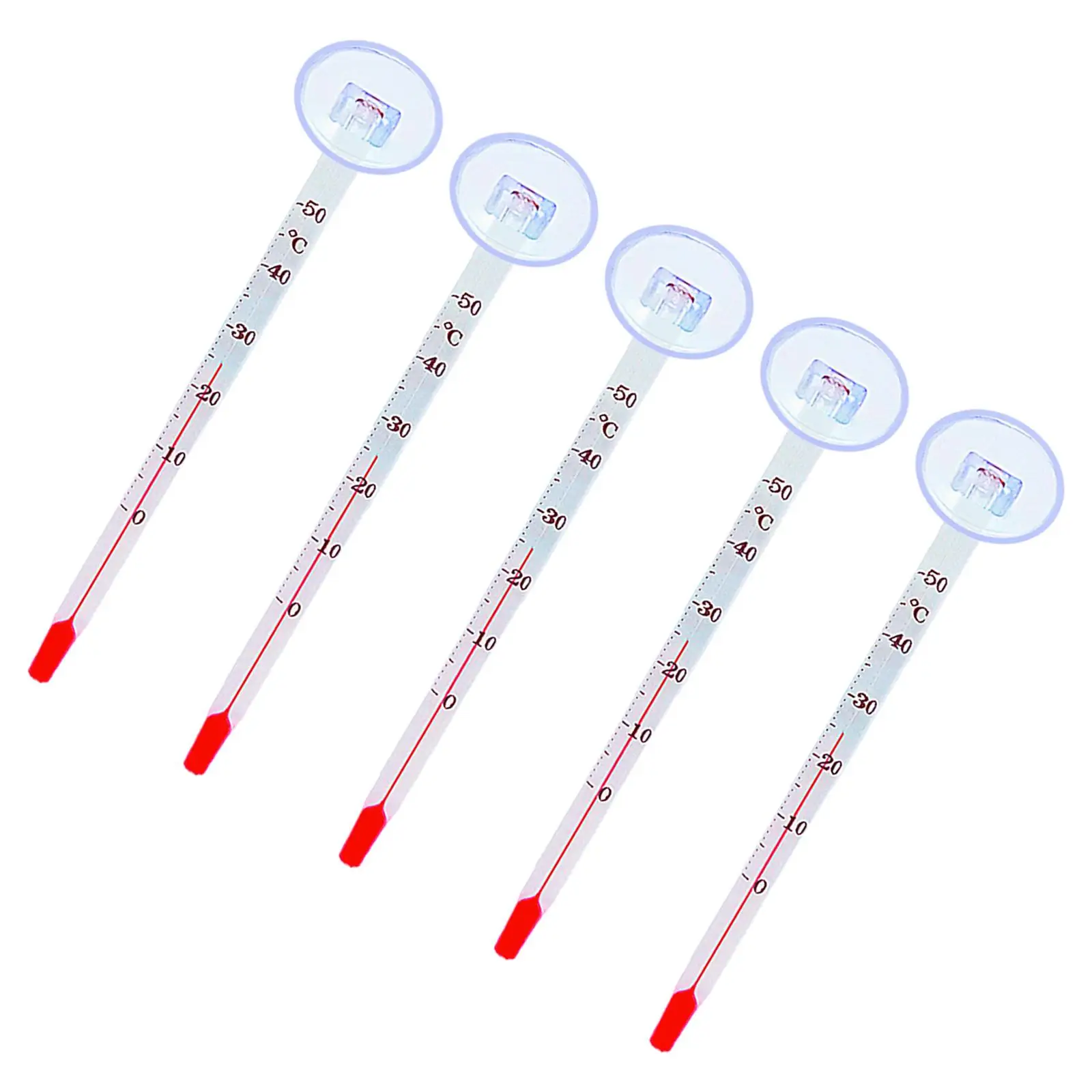 5x Floating Thermometer Accurate Measurement Analog for Freshwater and Saltwater Glass Tube Large Range with Suction Cup