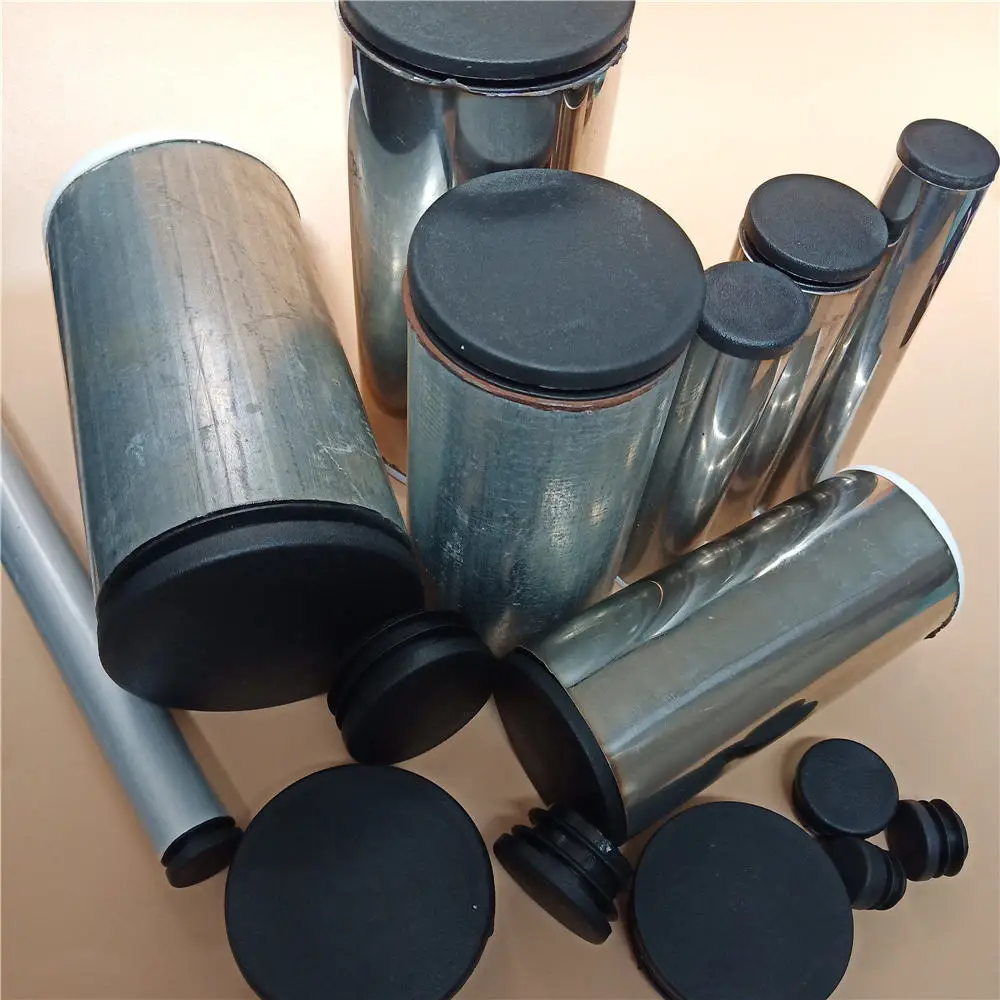 2/4/8pcs di Plastica Rotondo Nero Blanking End Caps Cap Tubo Tubo Inserti Spina Tappo 12 millimetri 14 16 18 - 60 millimetri