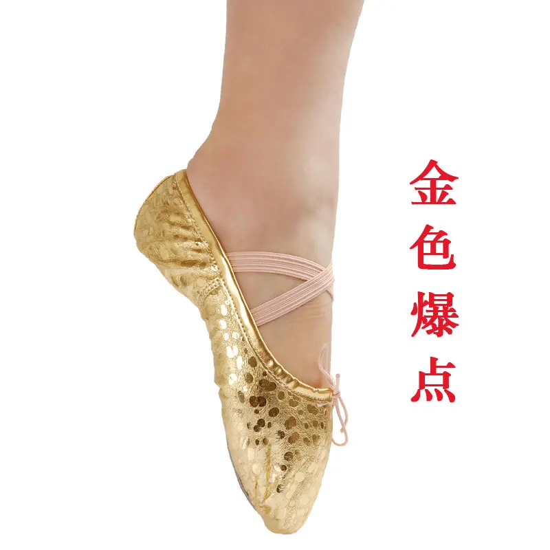 Zapatos de baile dorados para niños, zapatos de entrenamiento de suela suave para niñas, zapatos de ballet para niñas, garras de gato para adultos, vientre y et