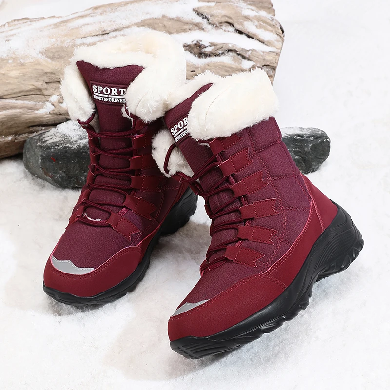 

Ladies' Desert Hiking Boots Lightweight Outdoor Work Snow Boots Anti Slip Ankle Boots Hiking Shoes Warm and Plush Sports Shoes