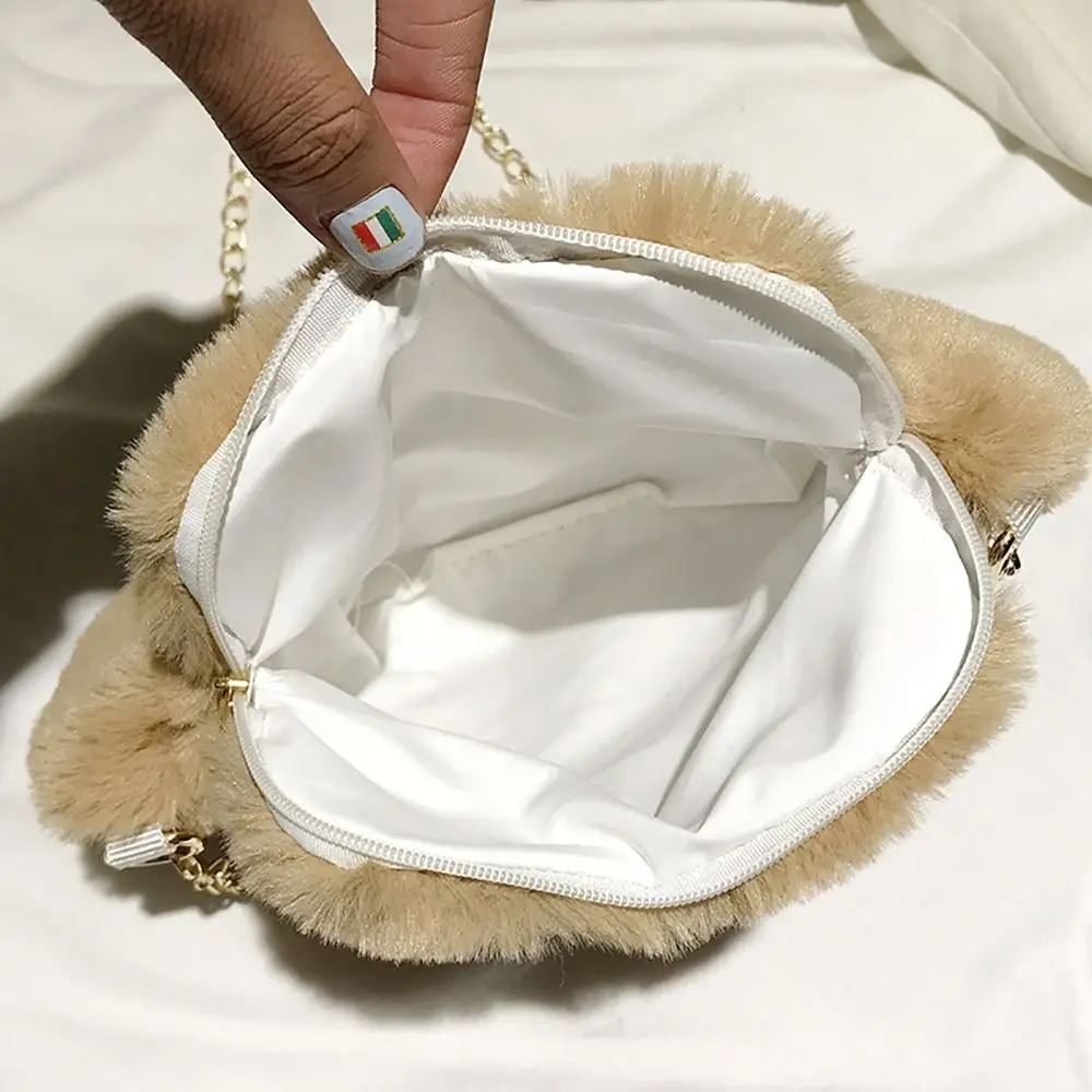 

Cute Fluffy Soft Faux Fur Shoulder Bag Crossbody Handbag Messenger Bag Bear's paw