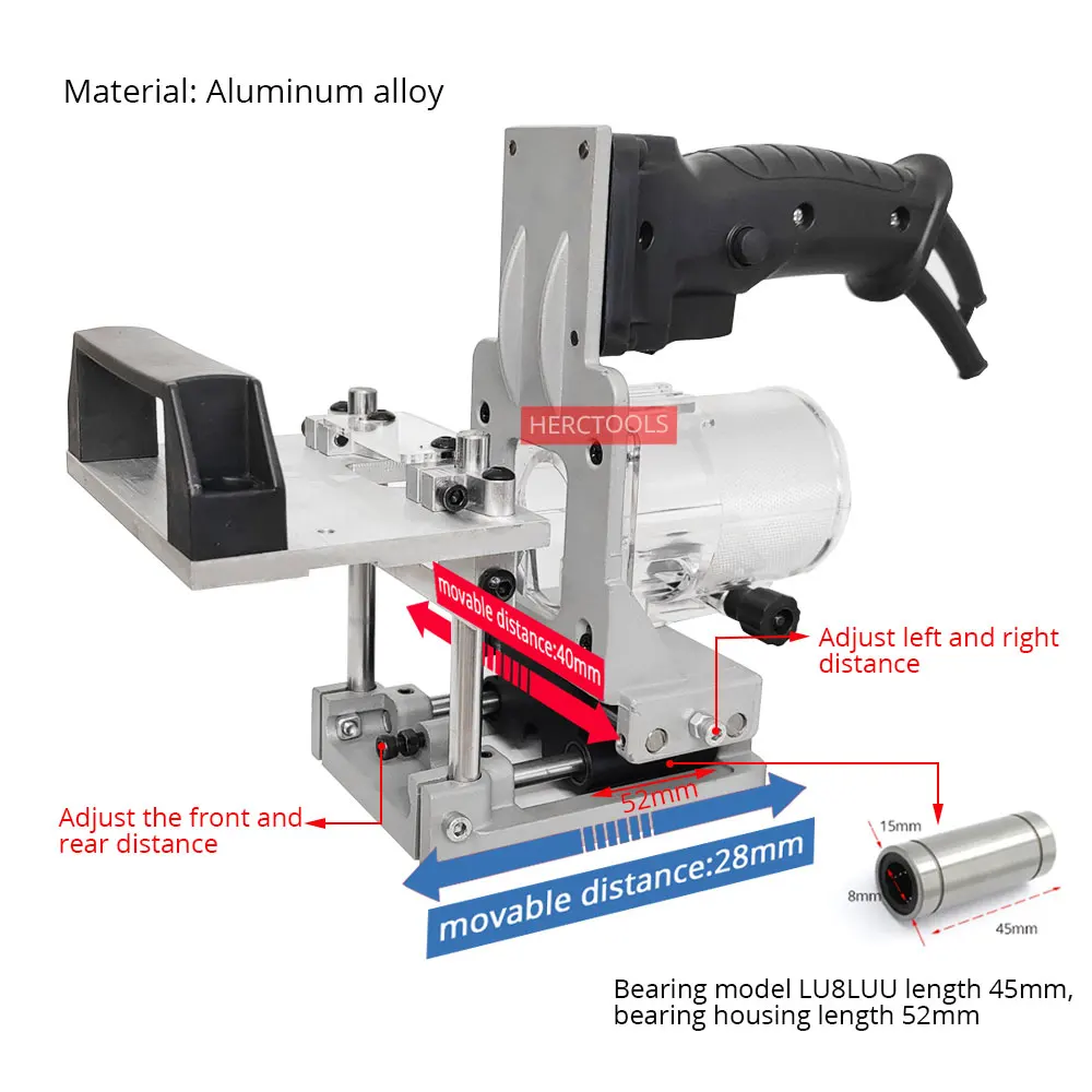 Woodworking Mortising Jig  For Compact Wood Router 2 in 1 Slotting Bracket Invisible Fasteners Punch Bracket Wardrobe Cupboard