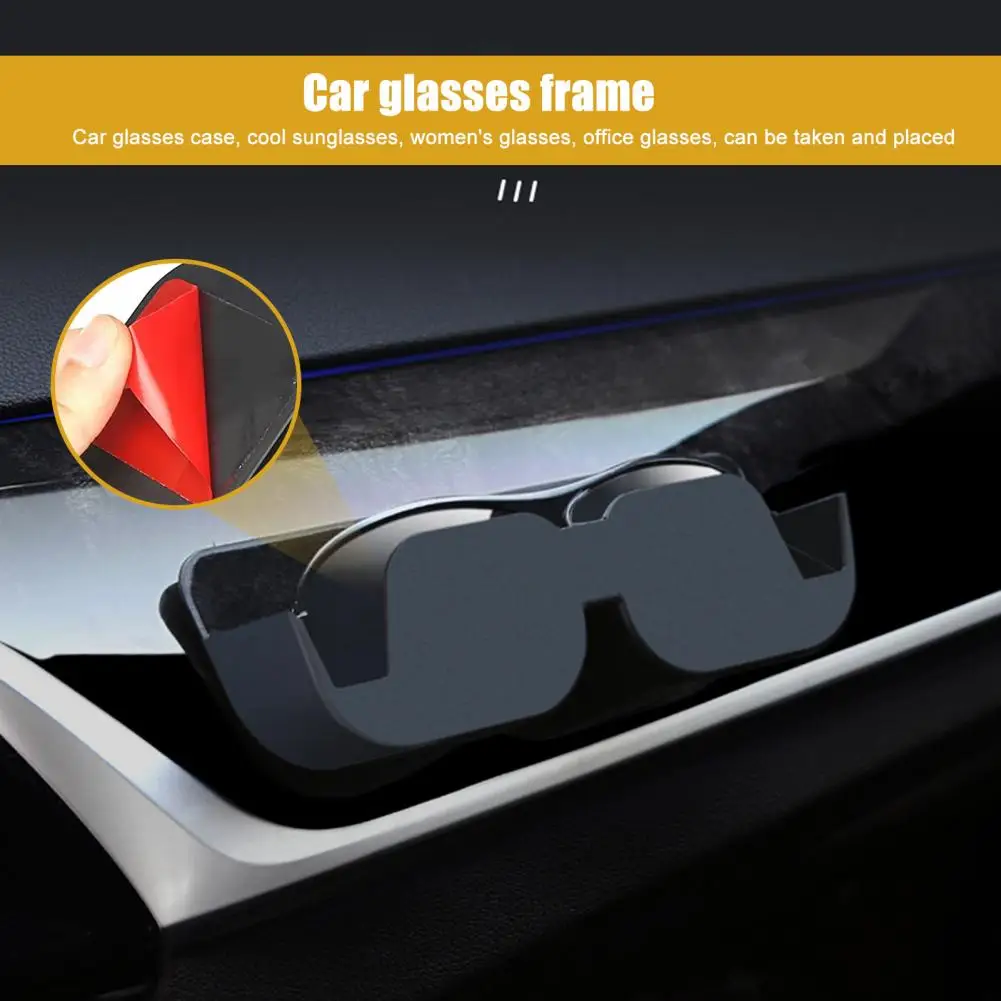 Car Glasses Holder Car Glasses Storage Box with Self-adhesive Holder Felt Padding Sunglasses Case for Car Organize Eyewear Style