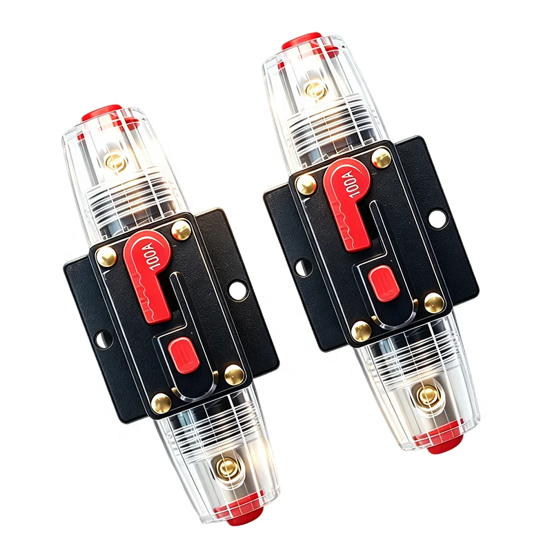 Auto DC Mini Circuit Breaker Manual Reset for Car Stereo and Marine Audio System 12V-24V