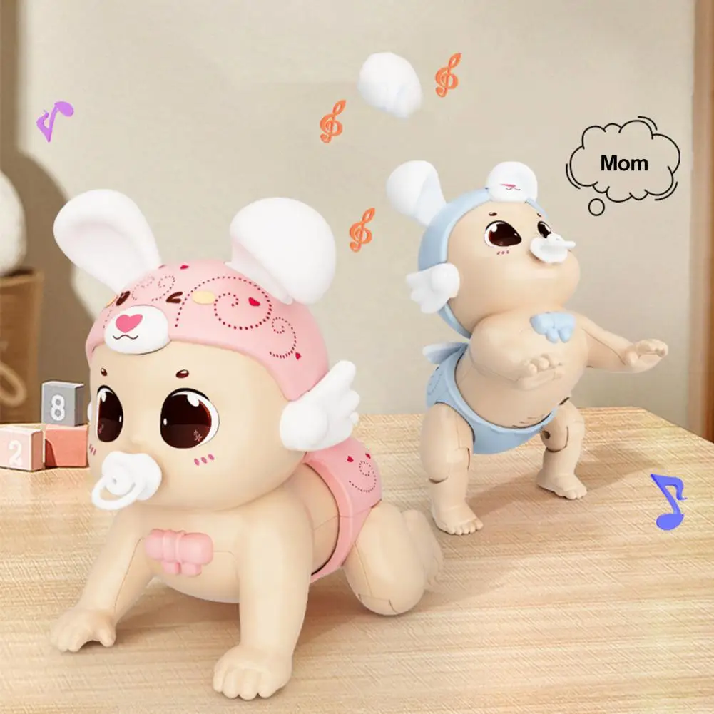 Musical Baby Walking Toy Baby Doll Toy with Music Light Usb Rechargeable Infant Toddler Boys Girls Walking Crawling Learning