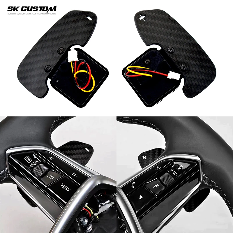 For Audi Magnetic Paddle Shifters A6L Avant Allroad A7 A8L S6 S7 S8 RS6 RS7 C8 Replace Magnet Carbon Fiber Extend The Shifter