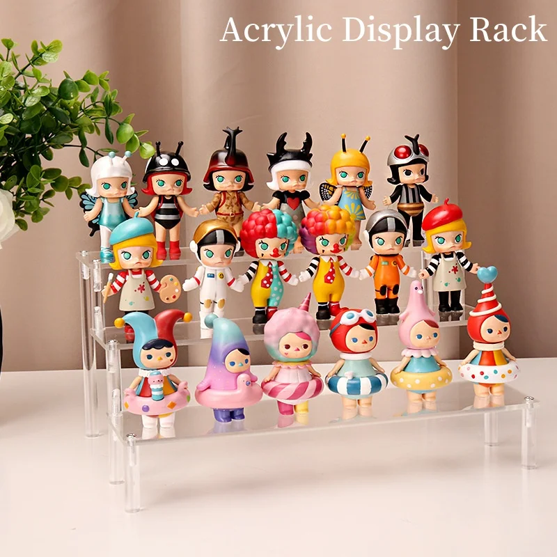 Clear Acrylic Cosmetic Display Stand 3-7layer Makeup Perfume Dolls Storage Shelf Decorative Nail Polish Rack Home Office Decor