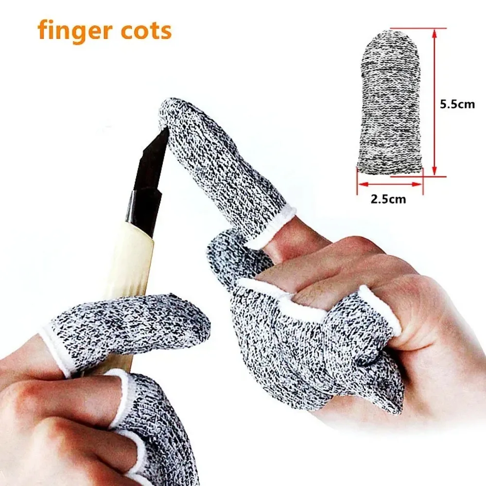 5/10Pcs Anti-Cut Finger Cover Finger Protector Sleeve Level 5 High-strength Safety Anti Cut Fingertip Gloves Kitchen Tools
