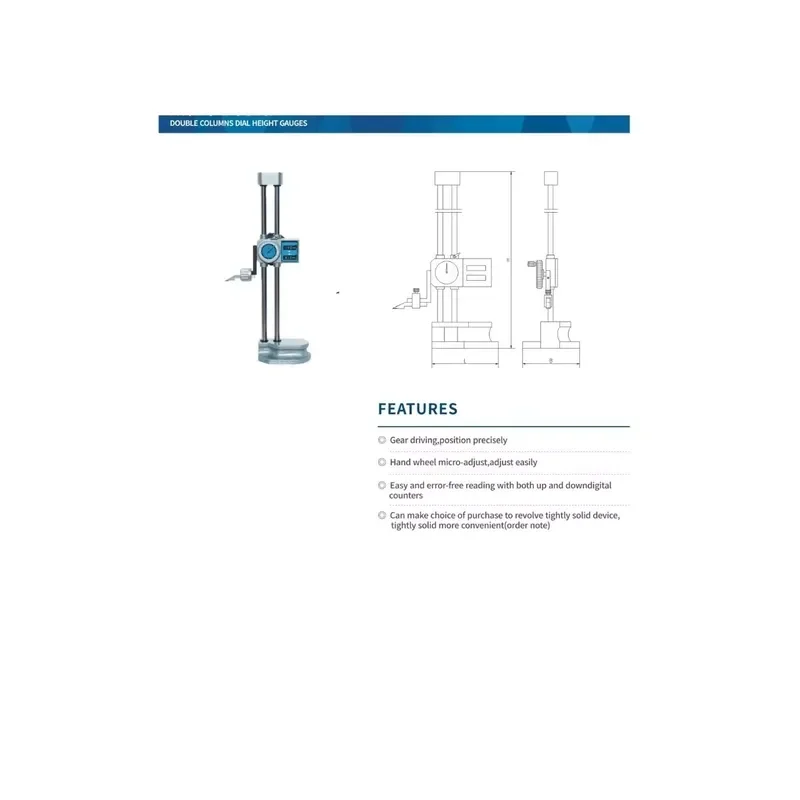 Made of Stainless Steel 0-300mm DOUBLE COLUMNS DIAL HEIGHT GAUGES