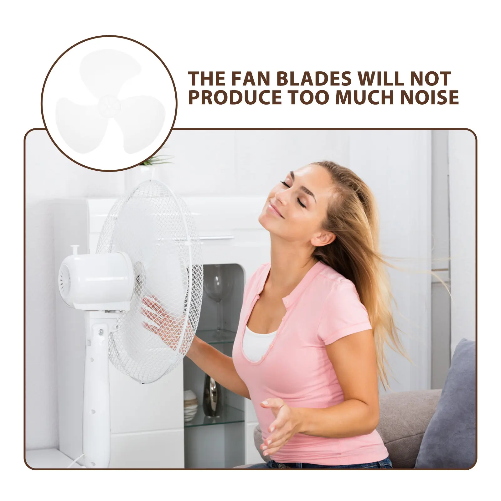 3-Leaves Replacement Fan Blades for Standing Pedestal Fans Table Fans Universal Plastic Blades Quiet Operation Sturdy