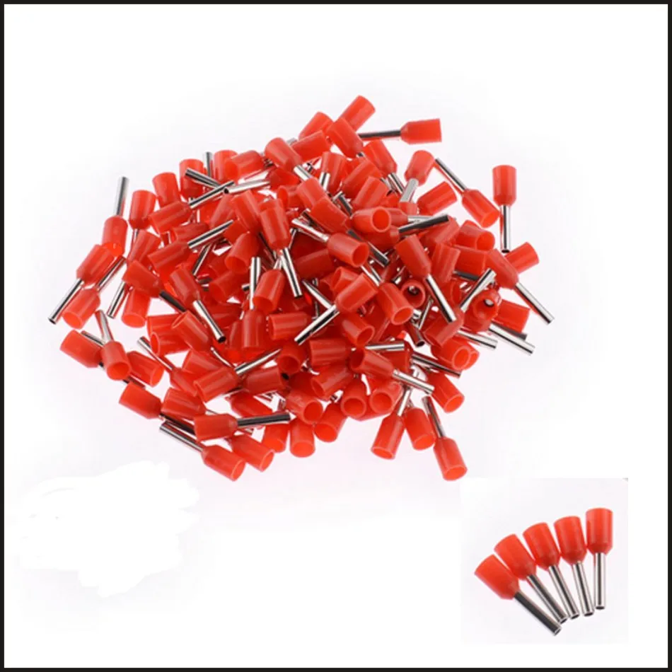 1000PCS E1006 E1008 E1010 E1012 insulated cord end terminal #18AWG cable size 1.0mm2 Ccopper pin