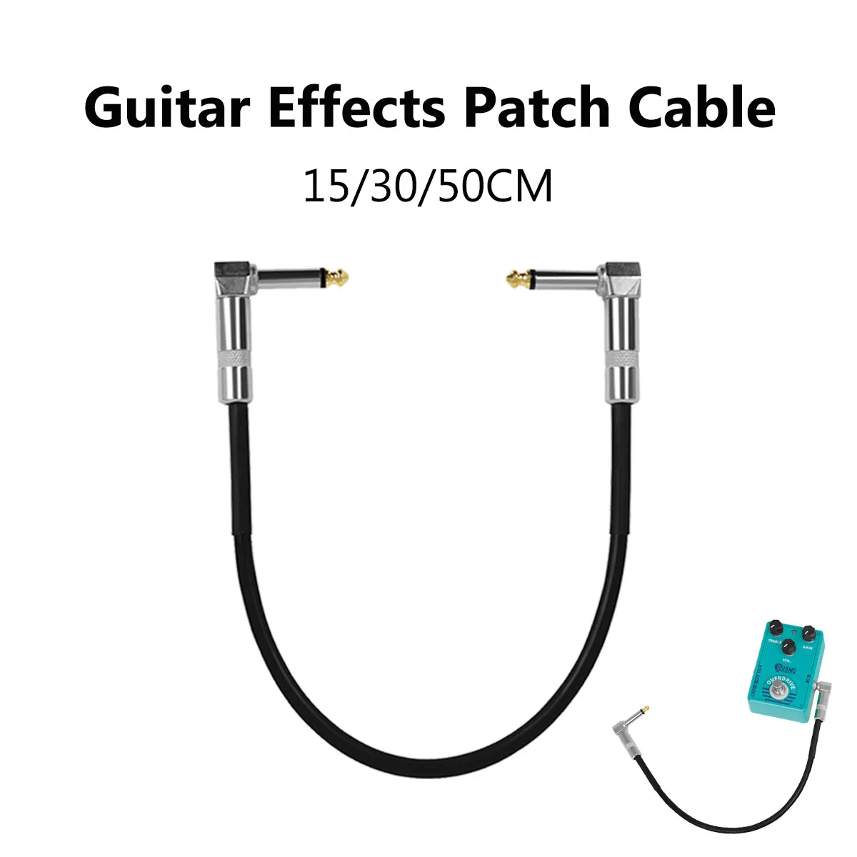 Miwayer Professional Guitar Effects Patch Cable 15/30/50cm - Right Angle Metal Plug, High-Fidelity, Low-Noise