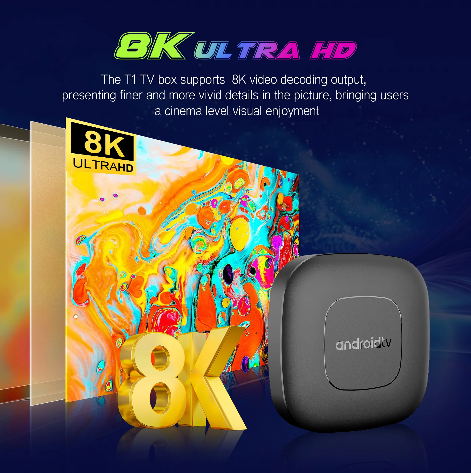Android 16 TV BOX T1 HD Support Google Voice Assistant 8K Video Decoder WIFI 6 8GB 128GB RK3518 BT 5.0 Fast Set Top Box