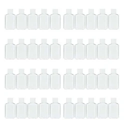 40 PCS 2 Oz 60 Ml Clear Refillable Flip Top PET Plastic Travel Bottle Container
