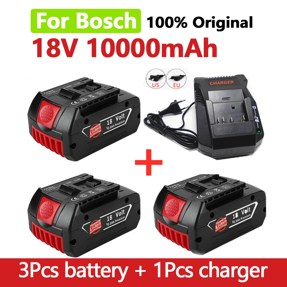 

100% Original 10ah Rechargeable Lithium Ion Battery for Bosch 18V 6.0A Backup Battery Portable Replacement BAT609 BAT609G 618