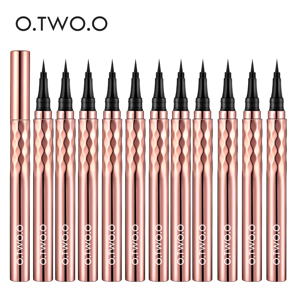 O.TWO.O 12pcs Eyeliner Pen Liquid Eye Liner Waterproof Smudge Proof Quick Drying Black Eyeliner Makeup for Women