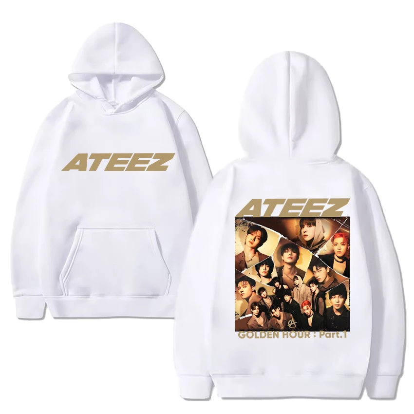 Ateez group The World Ep.Fin Will album Hoodie 2025Men Women kpop vintage Casual Sweatshirt Unisex Fleece Long sleeve pullovers