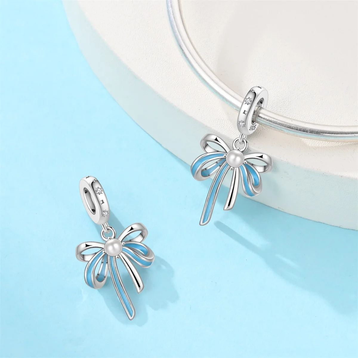 925 Sterling Silver Blue Airplane Charms Beads Fit Original Bracelets Bag Keychain Charms Beads Pendant Diy Women Jewelry Gift view 4