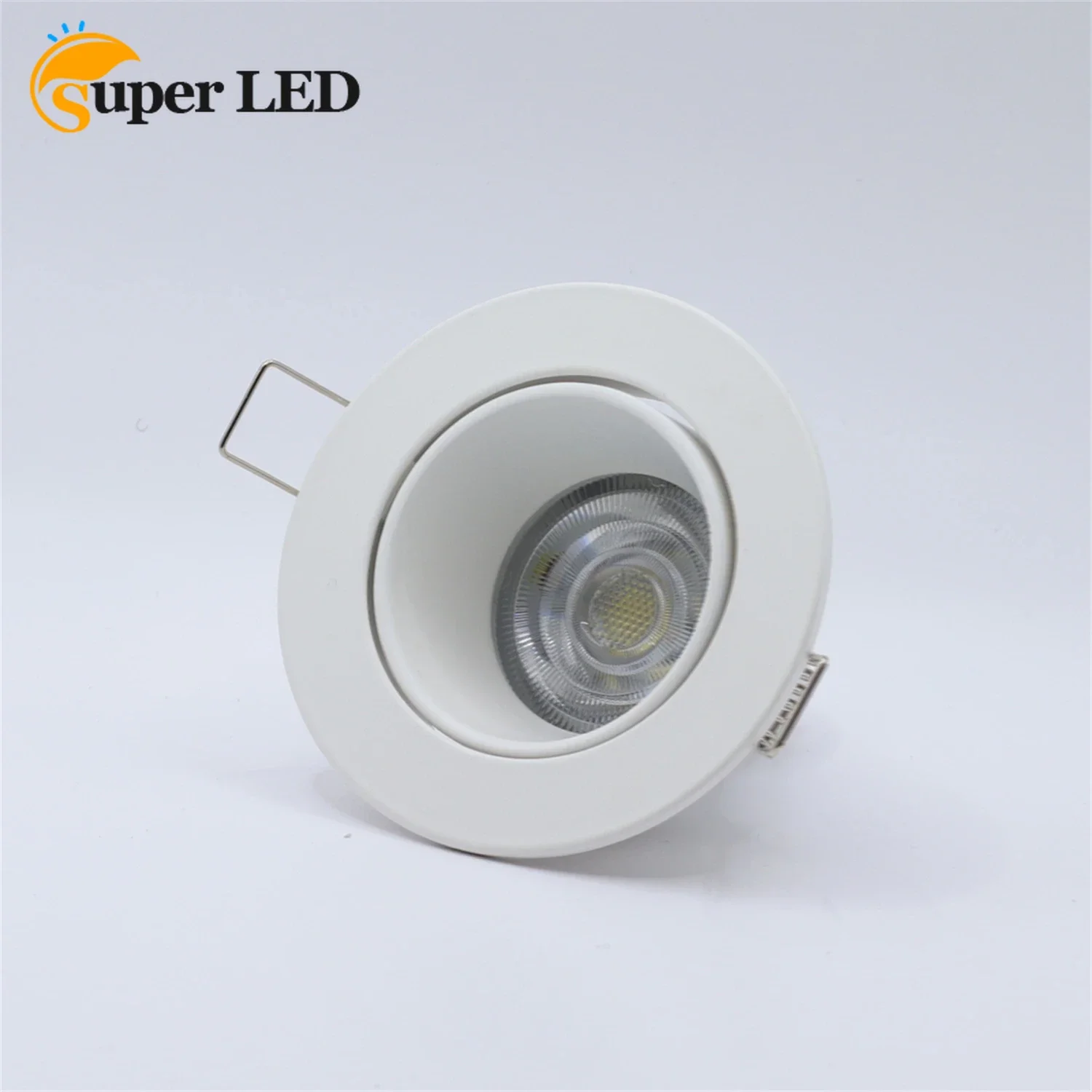 Recesso Rodada LED Teto Guarnição Anel, lâmpada halógena Luminária, Suporte Spotlight, GU10 Quadro Downlight, MR16