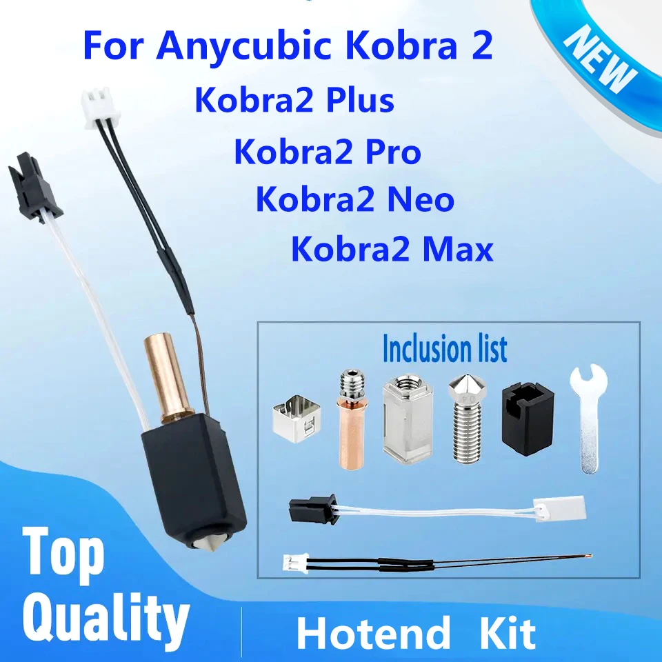 

Для Anycubic Kobra 2 Neo Hotend Kit, новое обновление, керамический нагреватель, термистор 24 В, 60 Вт для Kobra2 Max Kobra 2Pro/Plus, часть 3D-принтера