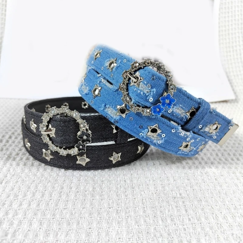 

Ripped Waist Belt Punk Chain Versatile Cowgirl Flower Retro Vintage Grommet Waist Chain Waistband Trend Belt